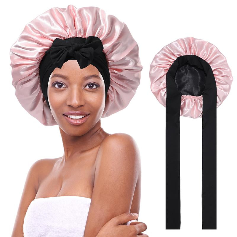 Silk-Like Satin Double-Layer Hair Cap