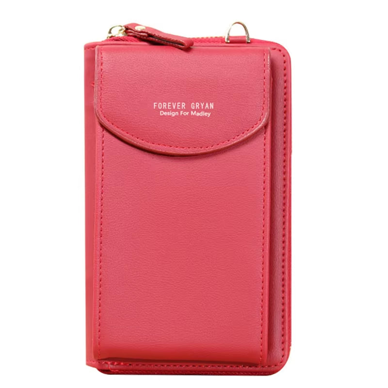 Elegance On-the-Go – Luxe PU Leather Crossbody Shoulder Bag with Phone & Card Organizer
