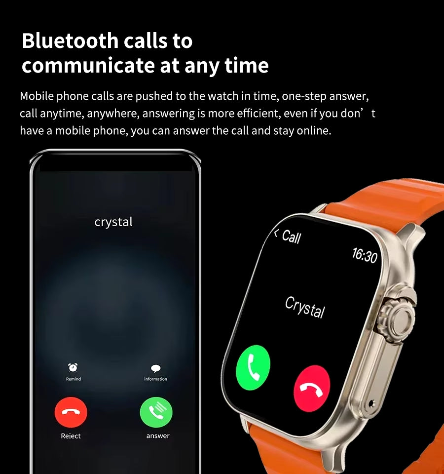 Smart Watch Bluetooth Talk Smartwatch Message Alert Heart Rate Monitor Sports Watch for Android IOS Men Women
