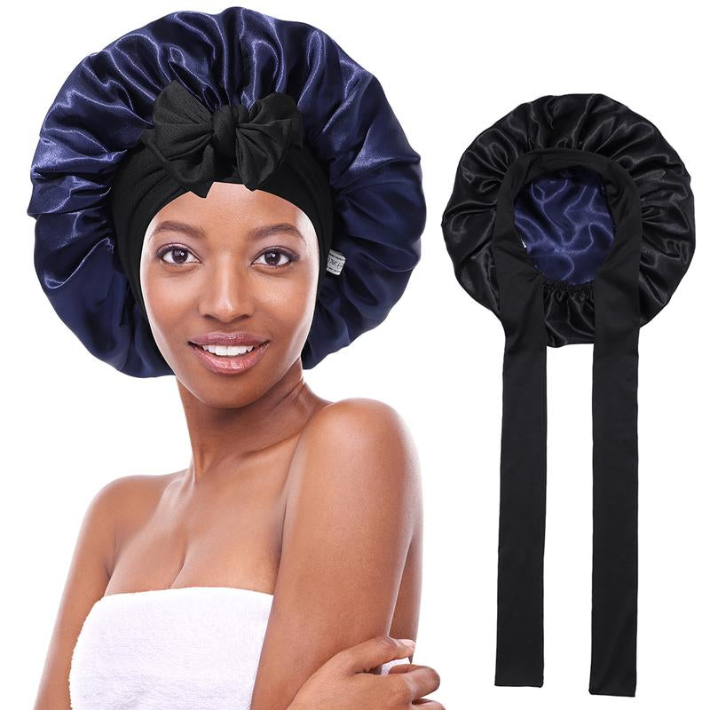 Silk-Like Satin Double-Layer Hair Cap