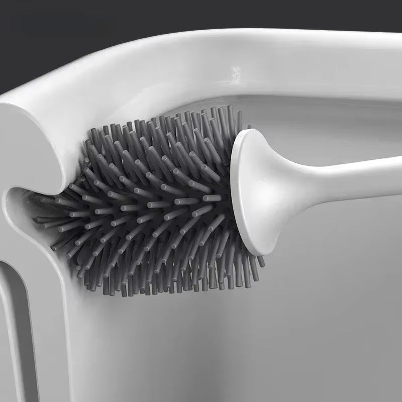 TPR Silicone Head Toilet Brush Wall Mounted Cleaning Brush Long Handle Toilet Brush Bathroom Accessories Sets Tools