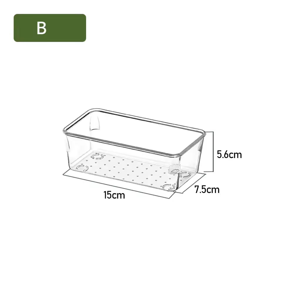 ClearNest Organizer – Transparent Anti-Scratch Drawer Storage Box for Cosmetics, Office & Home