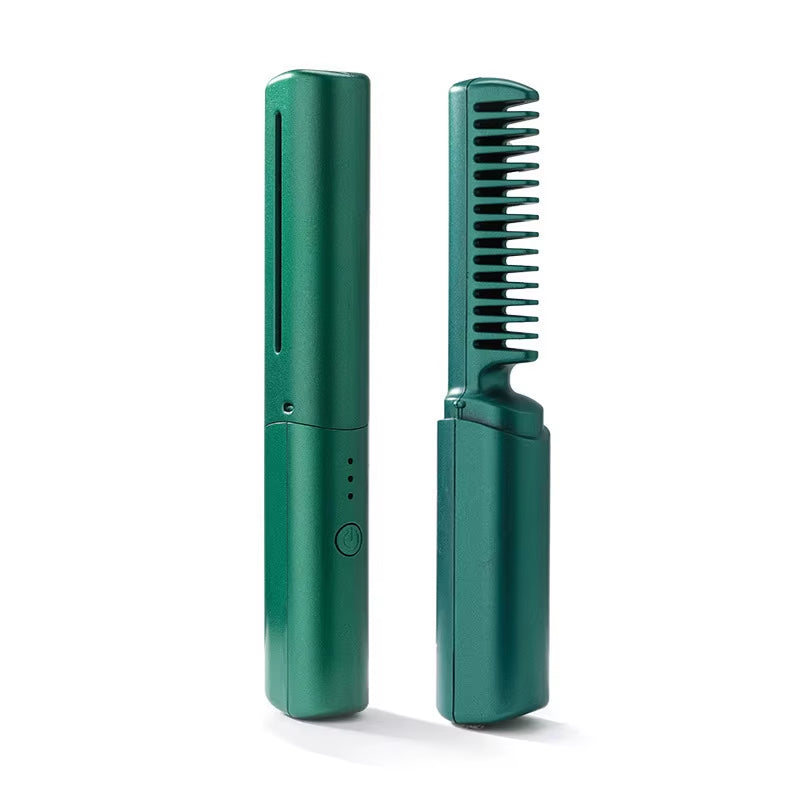 GlamWave Pro – Portable Wireless Heated Hair Straightener & Curler Brush