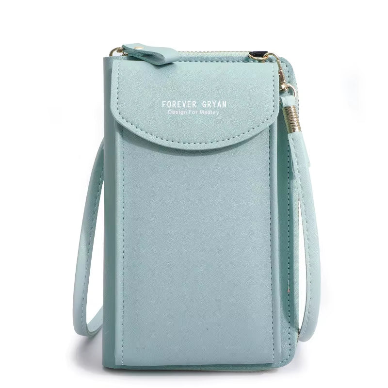 Elegance On-the-Go – Luxe PU Leather Crossbody Shoulder Bag with Phone & Card Organizer