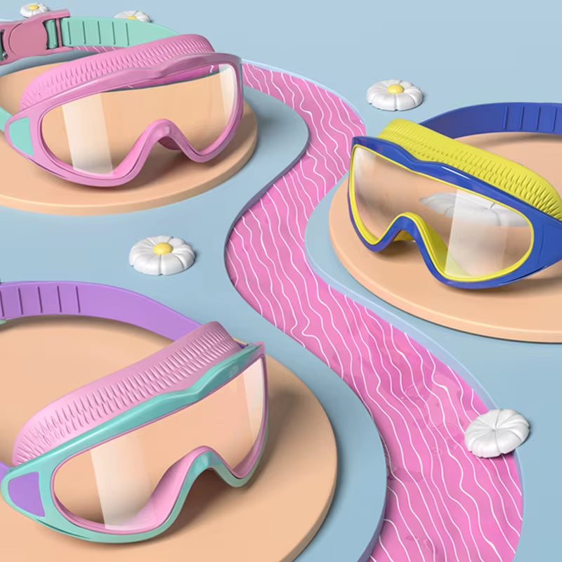 AquaChamp Kids Swim Set – Waterproof Anti-Fog Swimming Goggles & Cap with Protective Case