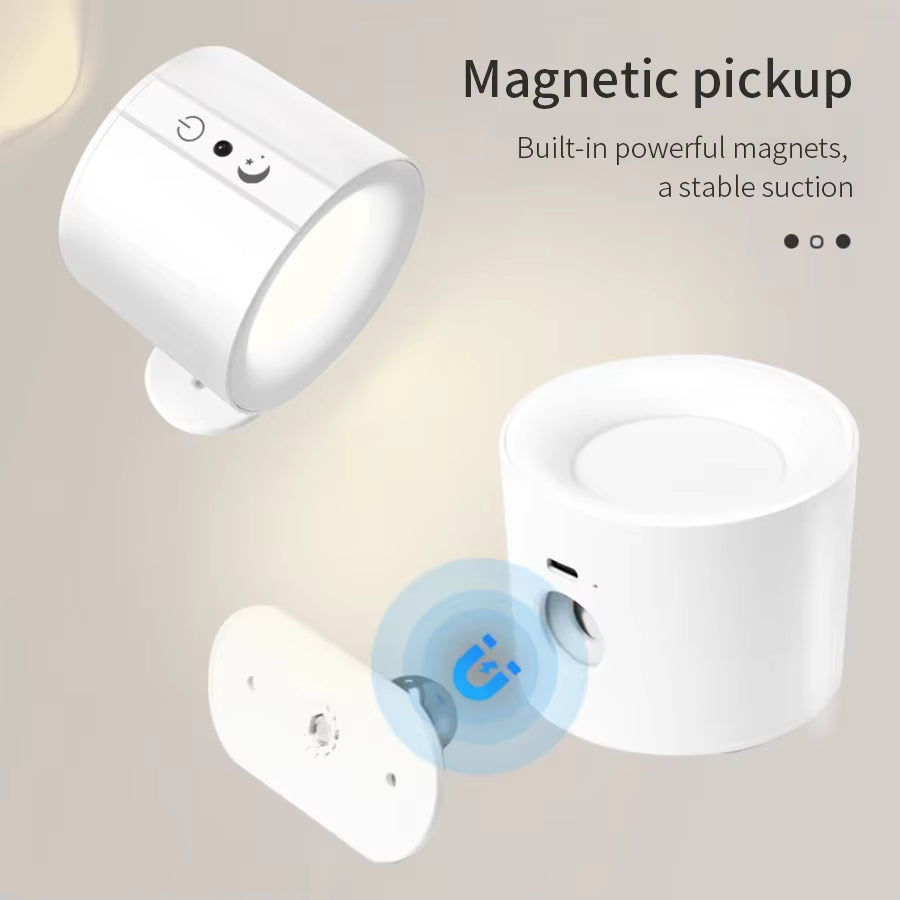 GlowFlex Touch Wall Lamp – Dual Head LED Light with Remote, 360° Rotation & USB Rechargeable Design