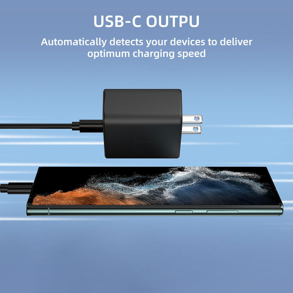 45W USB-C Super Fast Wall Charger + 6FT Cable for Samsung Galaxy S21 S22 S23 S24