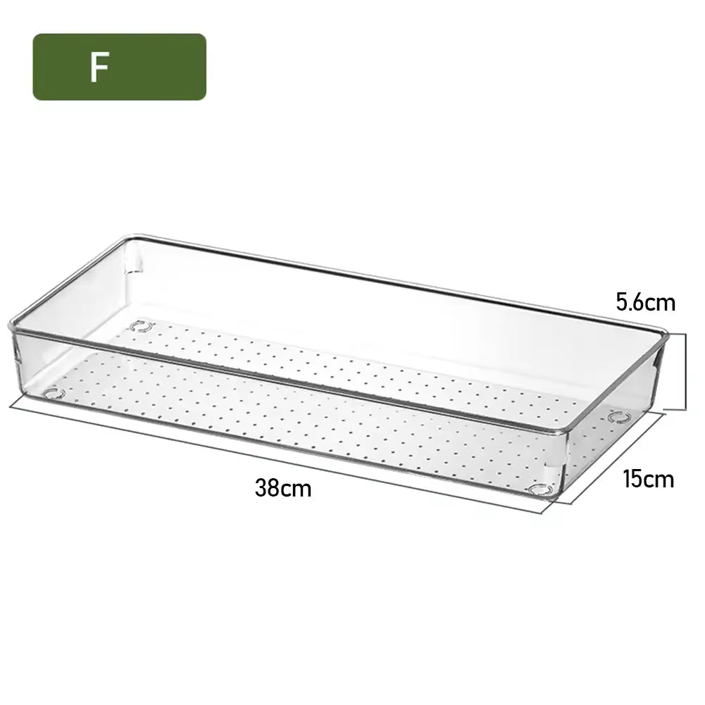 ClearNest Organizer – Transparent Anti-Scratch Drawer Storage Box for Cosmetics, Office & Home